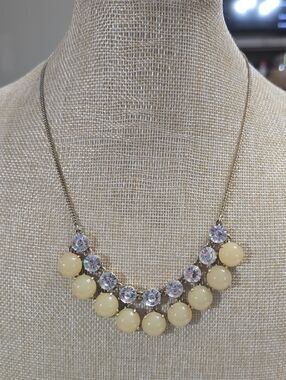 J.Crew Statement Yellow Crystal Bib Necklace